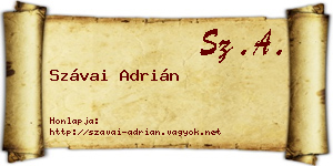 Szávai Adrián névjegykártya